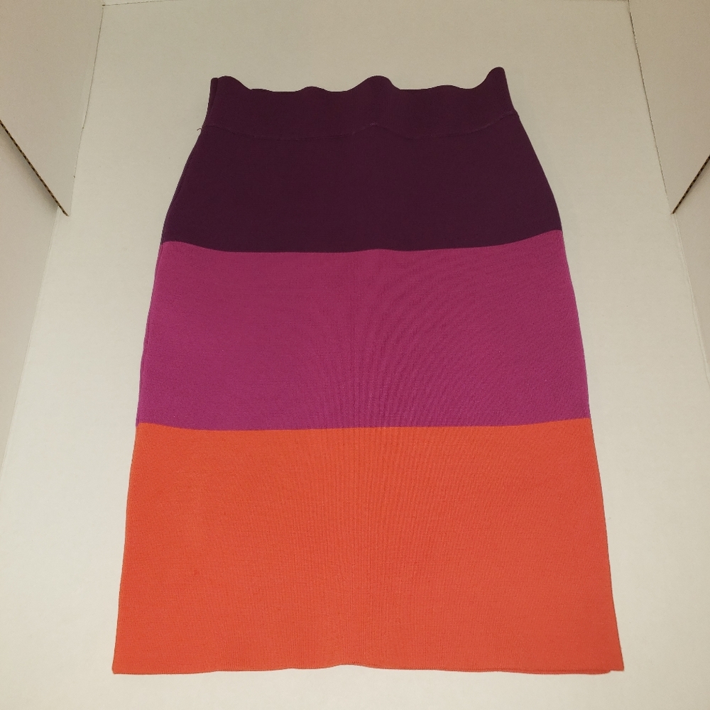 BCBGMAXAZRIA Colorblock Bandage Skirt